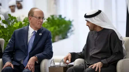 President Sheikh Mohamed with Larry Fink