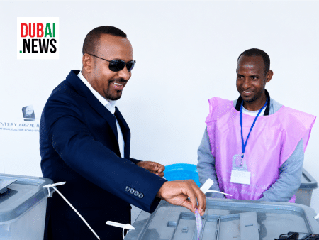 Prime Minister Abiy Ahmed casting his vote at the National Election Board of Ethiopia