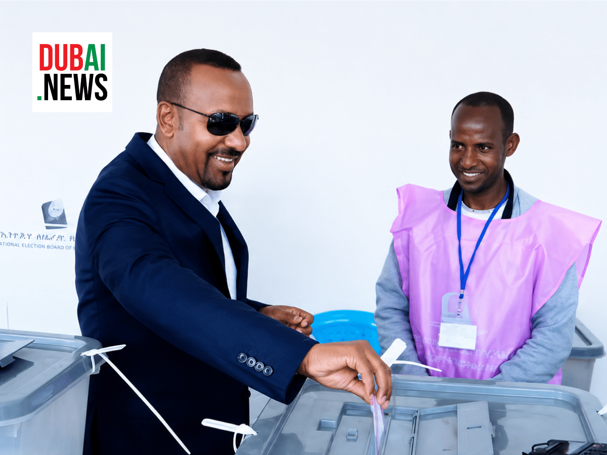 Prime Minister Abiy Ahmed casting his vote at the National Election Board of Ethiopia